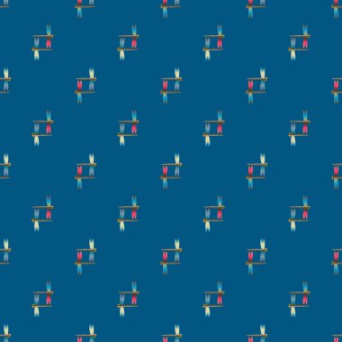 Dekoratif renkli seamless modeli yusufçuk, vektör çizim ile     