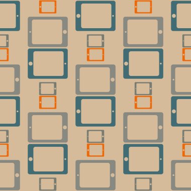 Akıllı telefon veya elektronik tablet Dikişsiz desen arka plan.