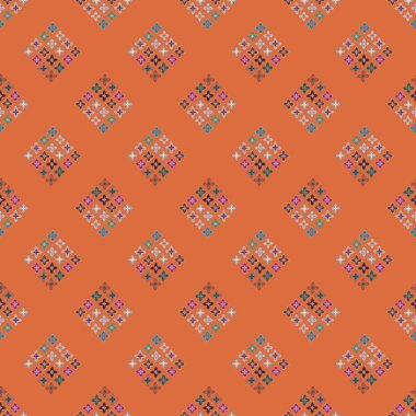 Çiçekler, vektör çizim ile çok renkli geometrik seamless modeli 