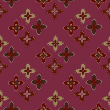 Çiçekler, vektör çizim ile çok renkli geometrik seamless modeli 