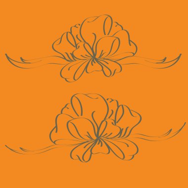 Set çekilmiş yay izole el renk arka plan üzerinde.