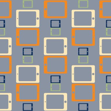 Akıllı telefon veya elektronik tablet Dikişsiz desen arka plan.