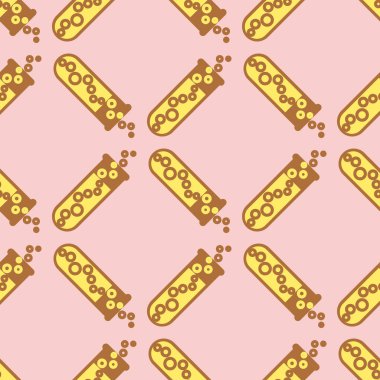 Kimya test tüpleri parlak arka plan üzerinde. Seamless modeli.