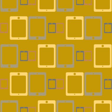 Akıllı telefon veya elektronik tablet Dikişsiz desen arka plan.