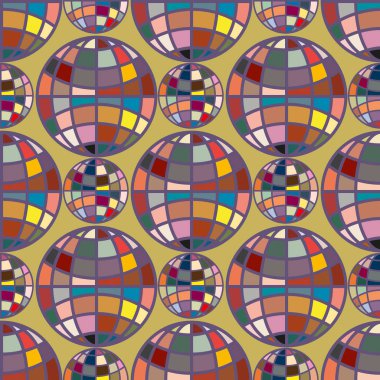 Soyut geometrik renkli küreler Dikişsiz desen arka planı için. 