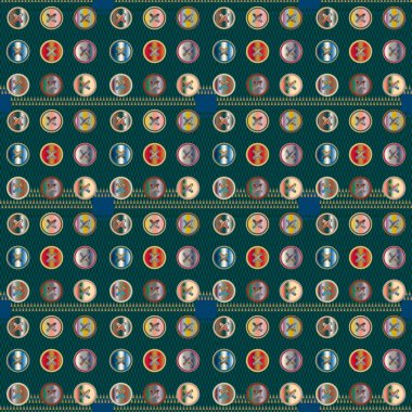 Kot düğmeleri Dikişsiz desen vektör çizim ile 