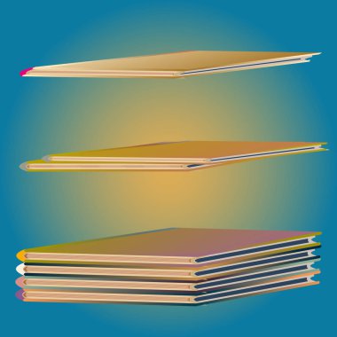 Renkli kitap yığını. Vektör çizim