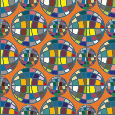 Soyut geometrik renkli küreler Dikişsiz desen arka planı için. 