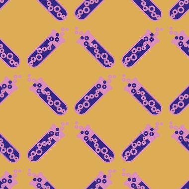 Kimya test tüpleri parlak arka plan üzerinde. Seamless modeli.