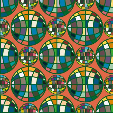 Soyut geometrik renkli küreler Dikişsiz desen arka planı için. 