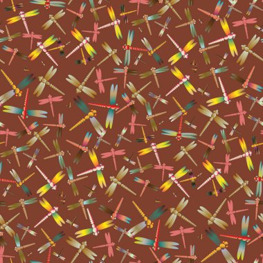 Dekoratif renkli seamless modeli yusufçuk, vektör çizim ile     