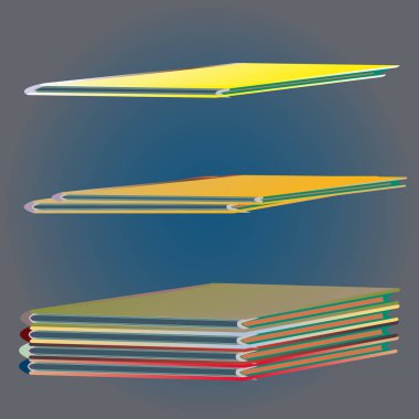 Renkli kitap yığını. Vektör çizim