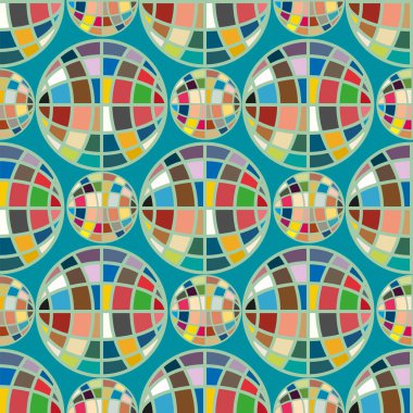 Soyut geometrik renkli küreler Dikişsiz desen arka planı için. 