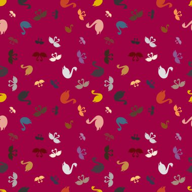 Kuğu renkli parlak seamless modeli