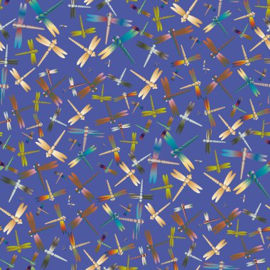 Dekoratif renkli seamless modeli yusufçuk, vektör çizim ile     