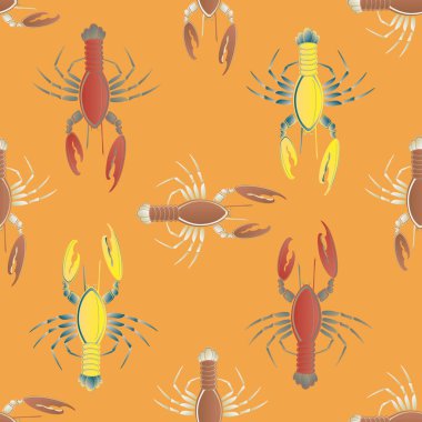 Yaz arka plan ıstakoz, vektör çizim ile 