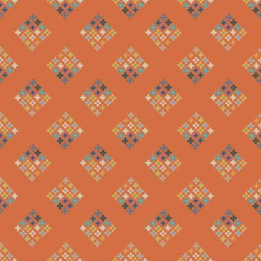 Çiçekler, vektör çizim ile çok renkli geometrik seamless modeli 