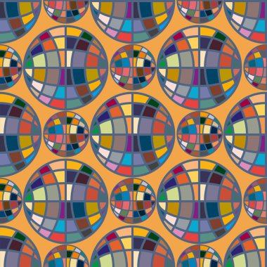 Soyut geometrik renkli küreler Dikişsiz desen arka planı için. 