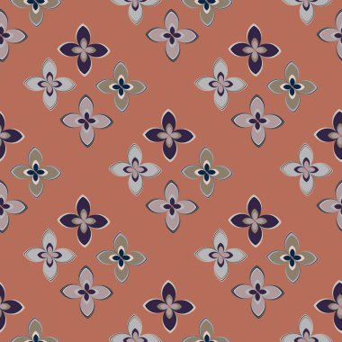 Çiçekler, vektör çizim ile çok renkli geometrik seamless modeli 