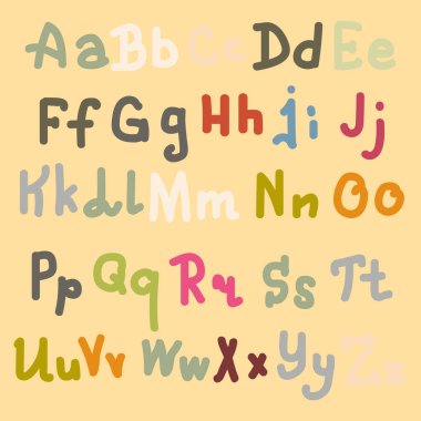 Elle çizilmiş alfabe. Boyalı harfleri fırça. El yazı ve özel tipografi tasarımları logo ve afiş, davetiye ve kartları için