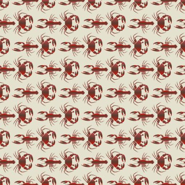 Yengeç ve ıstakoz, vektör çizim ile yaz arka plan 