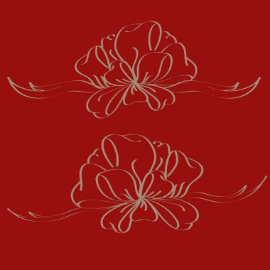 Set çekilmiş yay izole el renk arka plan üzerinde.