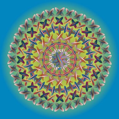 renkli dikiş mandala tasarım çalışmaları için