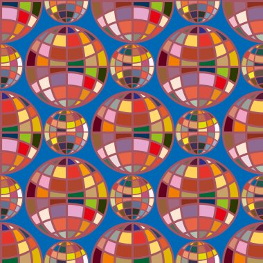 Soyut geometrik renkli küreler Dikişsiz desen arka planı için. 