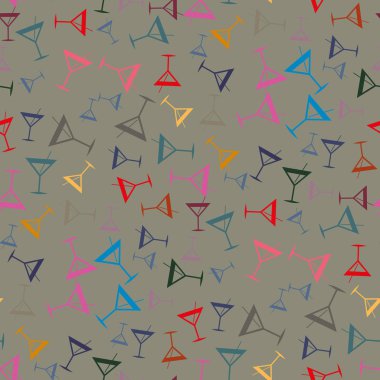 Tropik kokteyller renkli seamless modeli