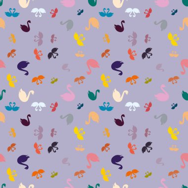 Kuğu renkli parlak seamless modeli