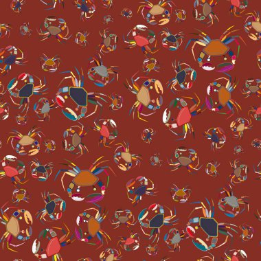 Yengeçler, vektör çizim ile yaz arka plan 