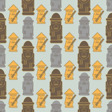 Dol hareubangs, tol harubangs, büyük taş heykeller Jeju Adası'nda Güney Kore Güney ucu bulundu olarak da adlandırılır. Seamless modeli