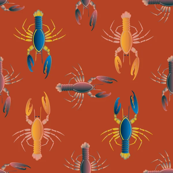 Summer Background Lobsters Vector Illustration — Stock Vector