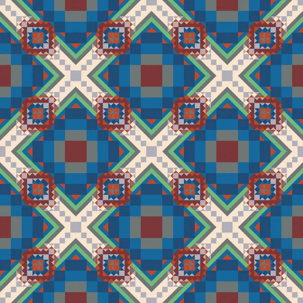 幾何学的なエスニック文様の背景や壁紙のシームレスなデザイン — ストックベクタ