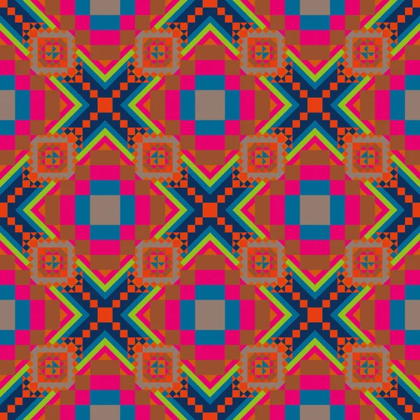 幾何学的なエスニック文様の背景や壁紙のシームレスなデザイン — ストックベクタ