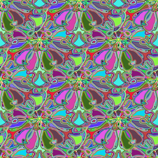 Caleidoscopio Abstracto Patrón Inconsútil Colorido Para Fondo — Vector de stock