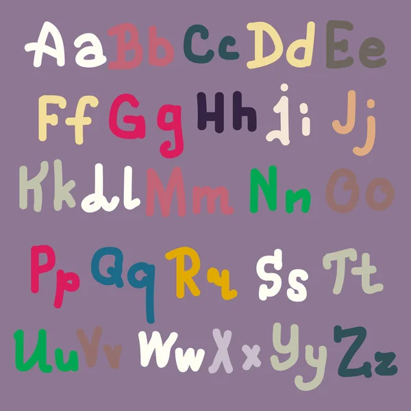 Alphabet Dessiné Main Brosse Les Lettres Peintes Lettrage Main Typographie — Image vectorielle