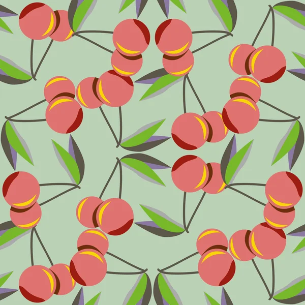 Cseresznye Varrat Nélküli Mintát Védőcsomagoló Textil Háttérképek — Stock Vector