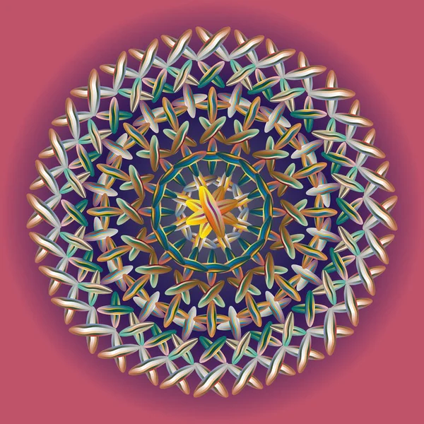 Renkli Dikiş Mandala Tasarım Çalışmaları Için — Stok Vektör