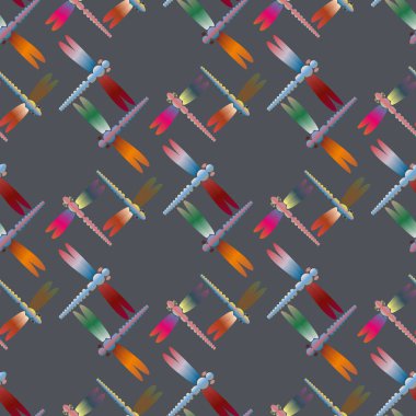 Dekoratif renkli seamless modeli yusufçuk, vektör çizim ile     