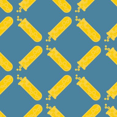 Kimya test tüpleri parlak arka plan üzerinde. Seamless modeli.