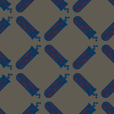 Kimya test tüpleri parlak arka plan üzerinde. Seamless modeli.