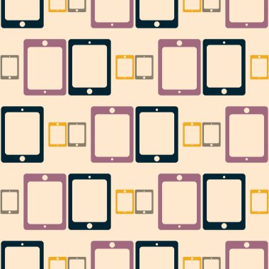 Akıllı telefon veya elektronik tablet Dikişsiz desen arka plan.