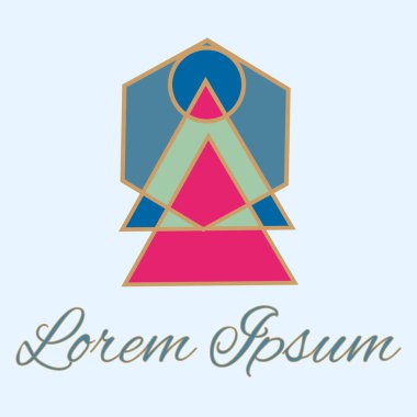 Geometrik çizgi logo. Tasarımınız için benzersiz doğrusal rozeti. Geometrik soyut şablon kavram simgesi.