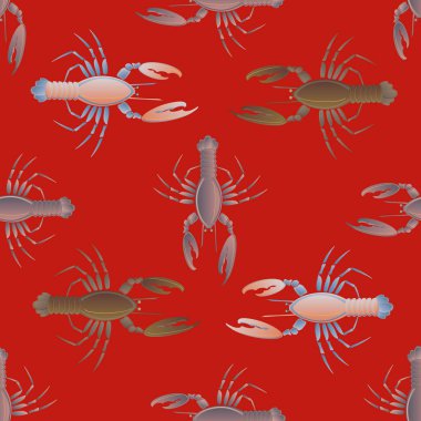 Yaz arka plan ıstakoz, vektör çizim ile 