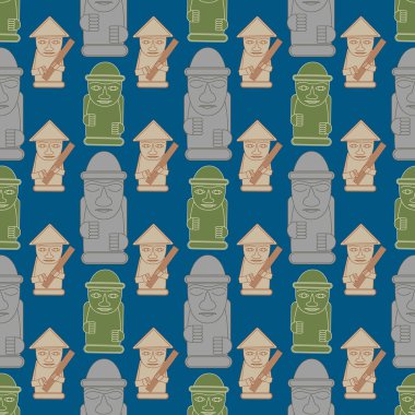 Dol hareubangs, tol harubangs, büyük taş heykeller Jeju Adası'nda Güney Kore Güney ucu bulundu olarak da adlandırılır. Seamless modeli