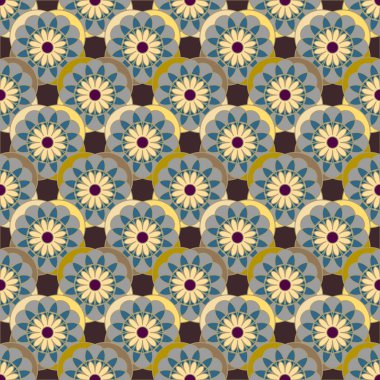  arka plan için çiçekli soyut geometrik seamless modeli