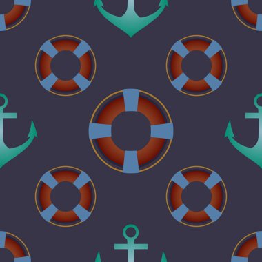 deniz karikatür düz yinelenen desen. illüstrasyon