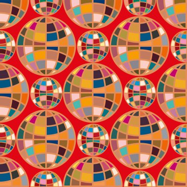 Soyut geometrik renkli küreler Dikişsiz desen arka planı için. 