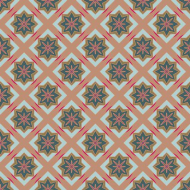 Soyut geometrik desenli çiçek öğeleri renkli kesintisiz arka planı için. 